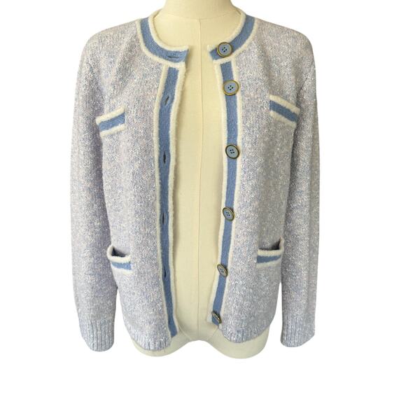 J.Crew Marled Sweater Lady Jacket Blue Wool Blend Knit Cardigan Size XS NWT - Picture 6 of 12